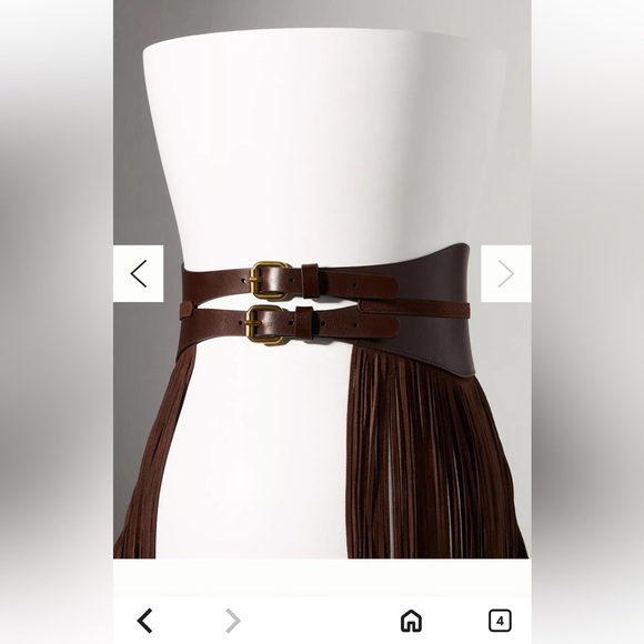 Anthropologie Brown Fringe Belt - Picture 4 of 8